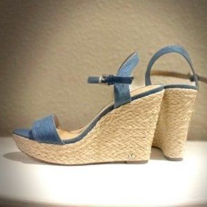 Michael KORS Denim Strap Wedge - NWOT